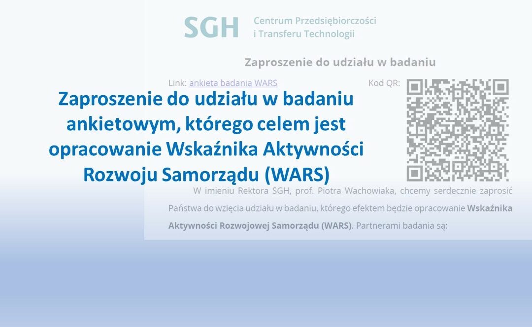 II edycja Wskaźnika Aktywności Rozwojowej Samorządów – zaproszenie do udziału w badaniu