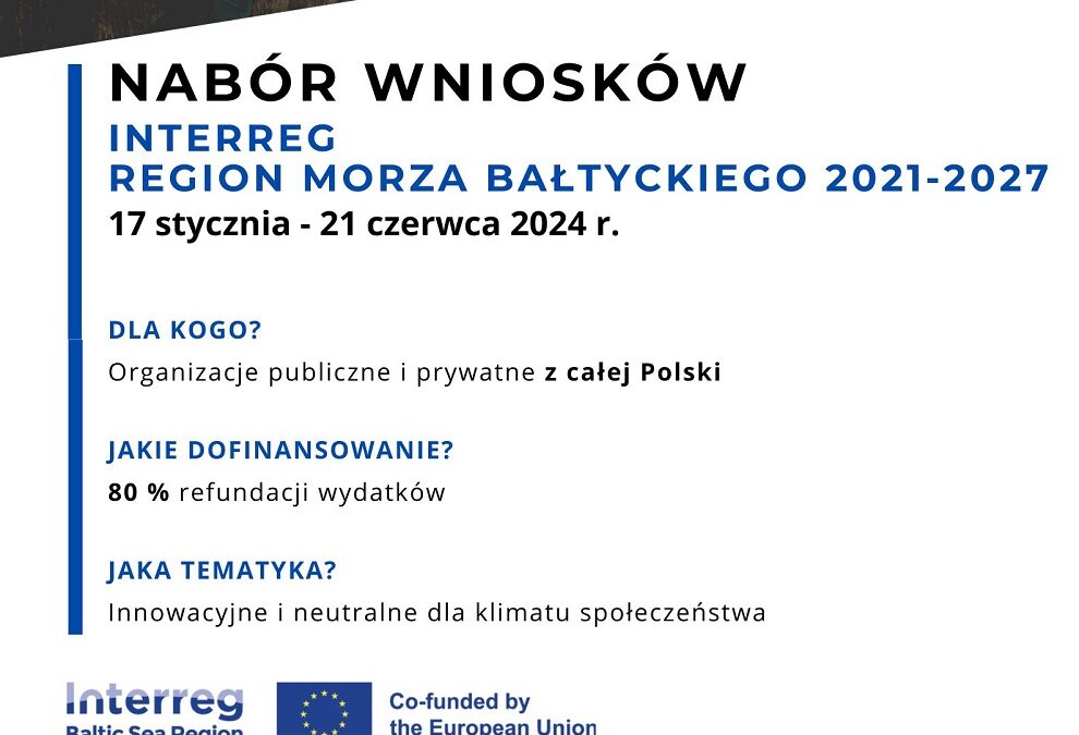 Interreg Region Morza Bałtyckiego 2021-2027 – informacja o trzecim naborze