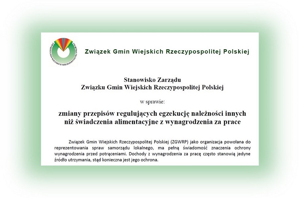 Stanowisko w sprawie zmiany przepisów regulujących egzekucję należności