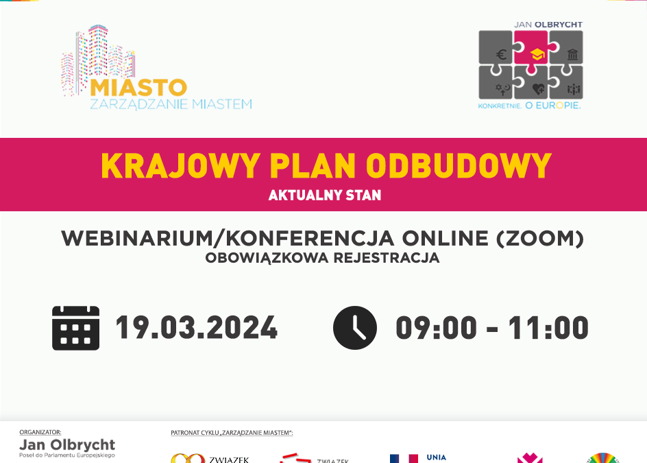 Krajowy Plan Odbudowy tematem webinarium