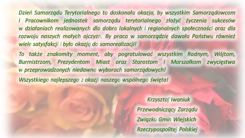 Dzień Samorządu Terytorialnego 2024 – Życzenia!