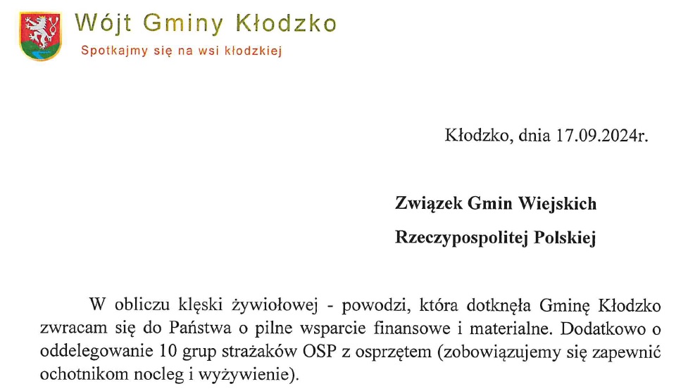 Gmina Kłodzko – apel o pomoc!