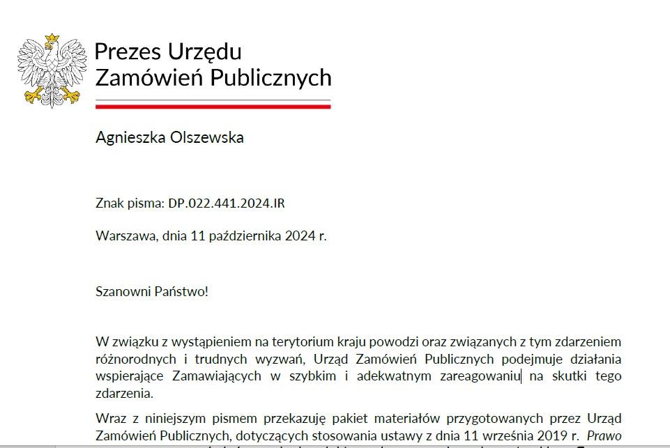 Zamówienia publiczne przy usuwaniu skutków powodzi!