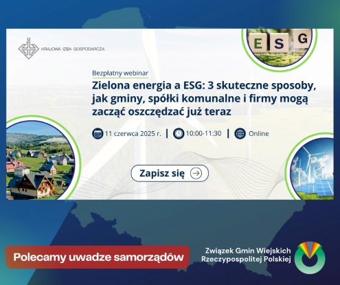 Zielona energia a ESG – zaproszenie na webinarium!