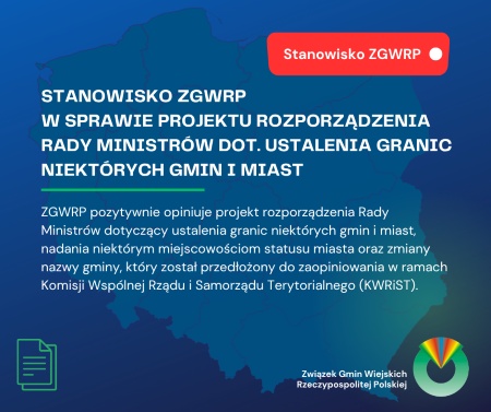 Pozytywnie zaopiniowany projekt rozporządzenia w sprawie granic gmin