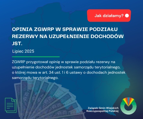 w sprawie podziału rezerwy na uzupełnienie dochodów