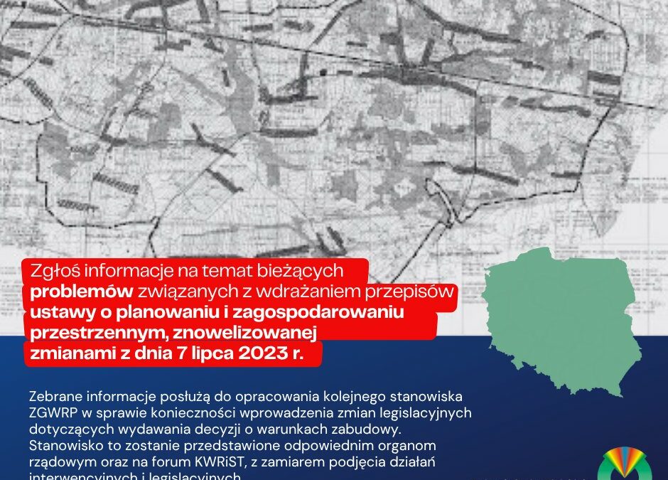 Prośba o przekazywanie informacji i uwag związanych z planowaniem przestrzennym po nowelizacji ustawy
