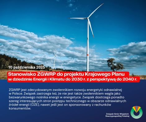Stanowisko w sprawie projektu Krajowego Planu w dziedzinie Energii i Klimatu do 2030 r. z perspektywą do 2040 r.