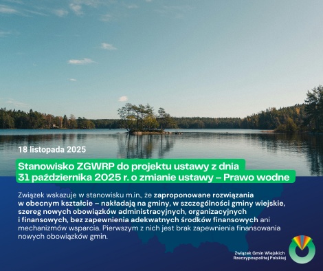Stanowisko dotyczące projektu ustawy o zmianie ustawy – Prawo wodne