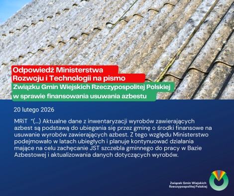 1. Odpowiedź Ministerstwa Rozwoju i Technologii na stanowisko XXI Kongresu Gmin Wiejskich Rzeczpospolitej Polskiej oraz pismo z 21 stycznia 2026 r. skierowane do Prezesa Rady Ministrów