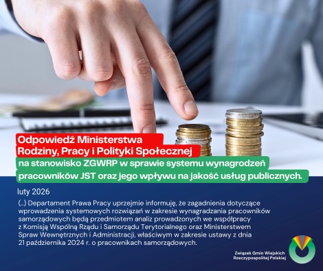 System wynagrodzeń pracowników JST – odpowiedź na stanowisko ZGWRP