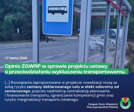 Opinia ZGWRP w sprawie projektu ustawy o przeciwdziałaniu wykluczeniu transportowemu