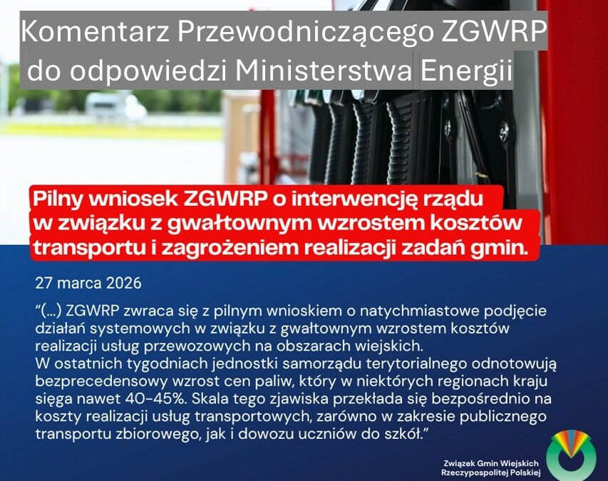 Komentarz Przewodniczącego ZGWRP w sprawie odpowiedzi Ministerstwa Energii
