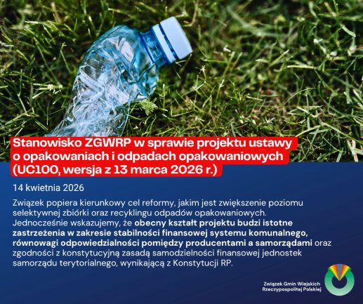 stanowisko w sprawie projektu ustawy o opakowaniach i odpadach opakowaniowych o numerze UC100