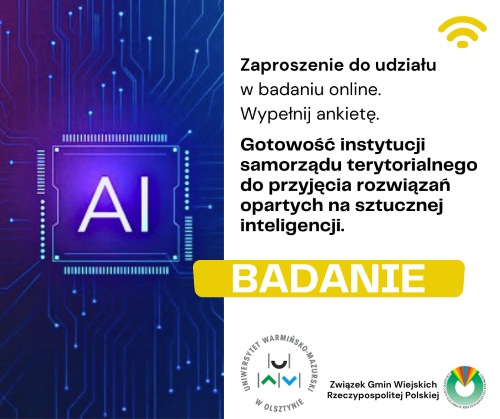 Sztuczna inteligencja – prośba o udział w badaniu i wypełnienie ankiet