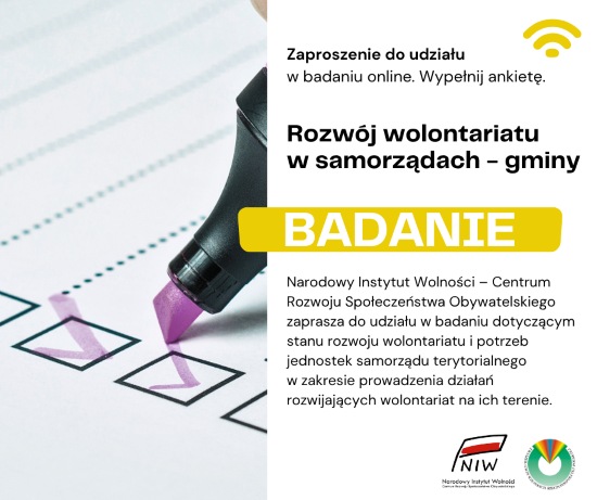 Stan rozwoju wolontariatu – zaproszenie do udziału w badaniu ankietowym!