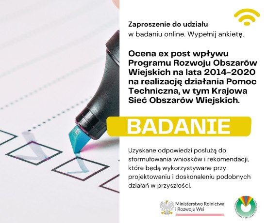Zaproszenie do udziału w badaniu ankietowym MRiRW