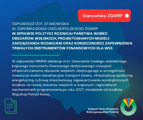 stanowisko w sprawie polityki rozwoju państwa wobec obszarów wiejskich