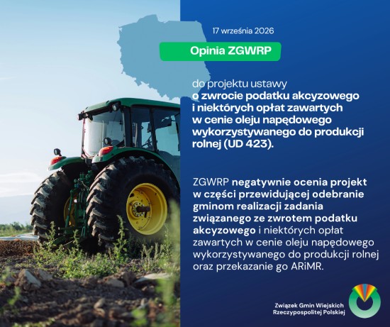 opinia ZGWRP do projektu ustawy o zwrocie podatku akcyzowego