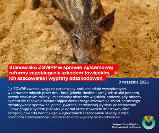stanowisko w sprawie systemowej reformy zapobiegania szkodom łowieckim, ich szacowania i wypłaty odszkodowań